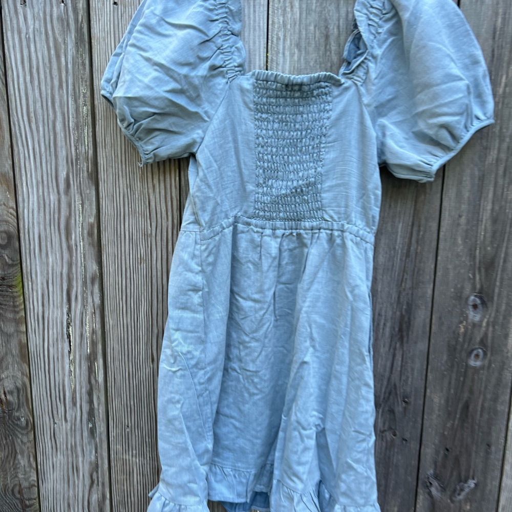 WHO WHAT WEAR Denim Dress with Balloon Sleeves size XS - Picture 6 of 10
